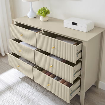 Large 6 Drawer Chest of Drawers - Hales Taupe Range