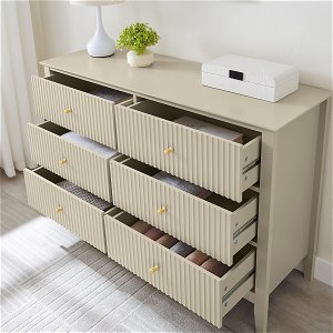 Large 6 Drawer Chest of Drawers - Hales Taupe Range