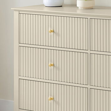 Large 6 Drawer Chest of Drawers - Hales Taupe Range