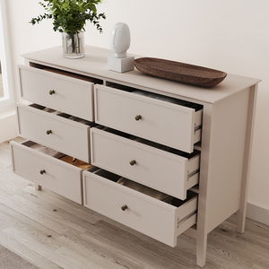 Large 6 Drawer Chest of Drawers - Rowley Pale Cream Range