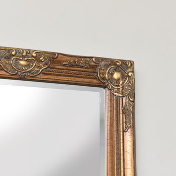 Large Antique Gold Ornate Rectangle Wall Mirror 81cm x 55cm