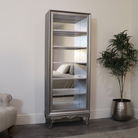 Large Antique Silver Mirrored Bookcase - Tiffany Range