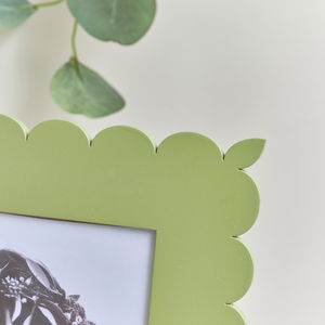 Large Apple Green Scalloped Portrait Photo Frame - 8x10