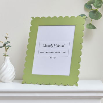 Large Apple Green Scalloped Portrait Photo Frame - 8x10