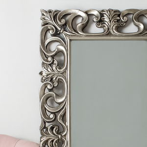 Large Baroque-style Silver Wall / Floor Mirror 90cm x 168cm