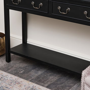 Large Black 2 Drawer Console Table