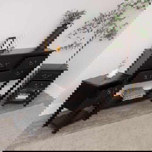 Large Black 4 Drawer Chest of Drawers & Pair of Bedside Tables - Briggs Range