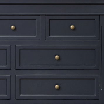Large Black 7 Drawer Chest of Drawers - Daventry Navy Black Range