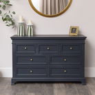 Large Black 7 Drawer Chest of Drawers - Daventry Navy Black Range