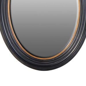 Large Black and Gold Oval Mirror