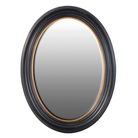 Large Black and Gold Oval Mirror