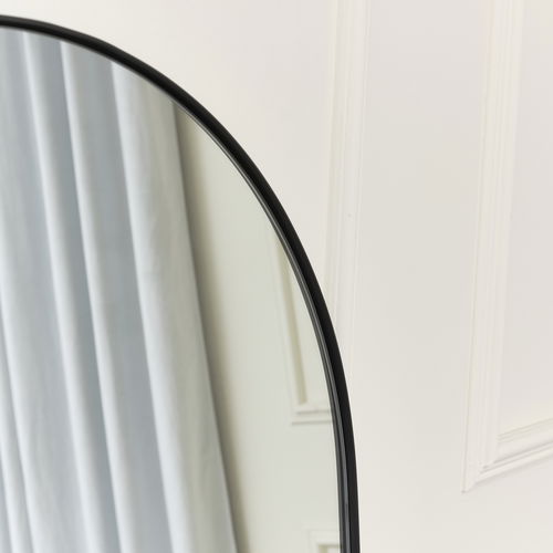 Large Black Arched Leaner Mirror 150cm x 60cm