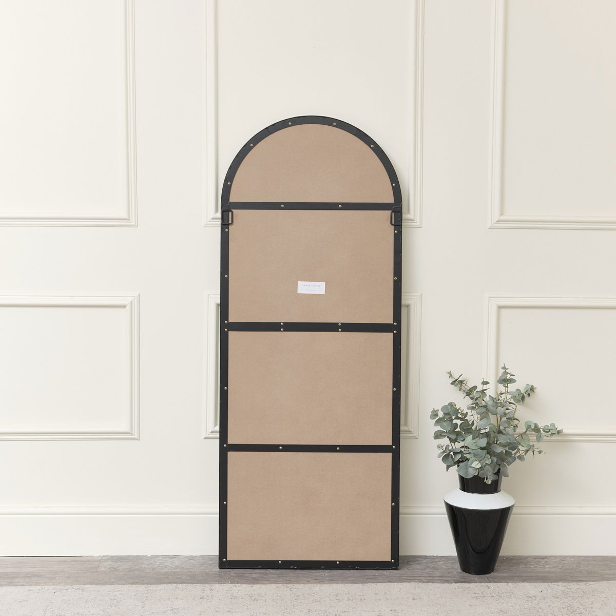 Large Black Arched Leaner Mirror 150cm x 60cm