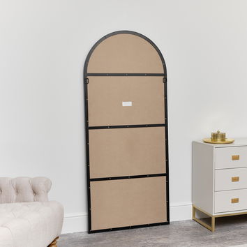 Large Black Arched Mirror 183cm x 80cm