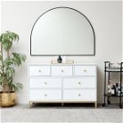 Large Black Arched Overmantle Wall Mirror 90cm x 120cm