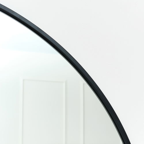 Large Black Arched Overmantle Wall Mirror 90cm x 120cm