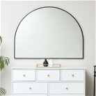 Large Black Arched Overmantle Wall Mirror 90cm x 120cm