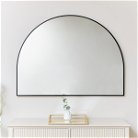 Large Black Arched Wall Mirror 90cm x 120cm