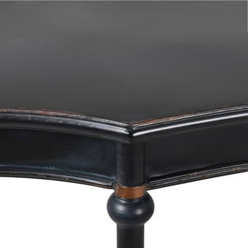 Large Black Curved Console Table