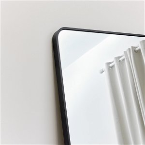 Large Black Curved Framed Wall / Leaner Mirror 160cm x 80cm