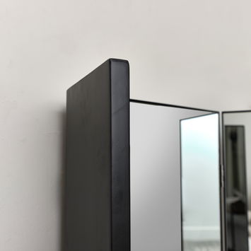 Large Black Dressing Table Triple Mirror - 70cm x 60cm