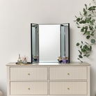 Large Black Dressing Table Triple Mirror - 70cm x 60cm