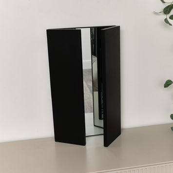 Large Black Dressing Table Triple Mirror - 70cm x 60cm