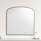 Large Black Framed Arched Wall Mirror 92cm x 91cm