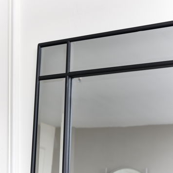 Large Black Framed Art Deco Wall / Leaner Mirror 80cm x 180cm 