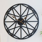 Large Black Geometric wall clock 80cm x 80cm