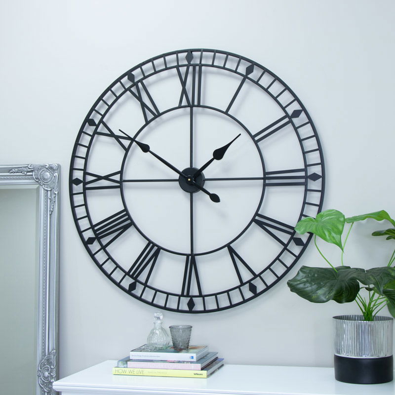 Large Black Iron Skeleton Wall Clock (CLONE)