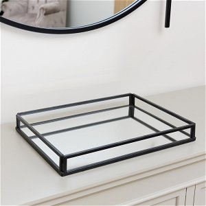 Large Black Mirrored Cocktail Tray