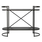 Large Black Oval 2 Tier Console Table