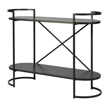 Large Black Oval 2 Tier Console Table