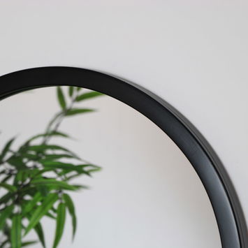 Large Black Oval Mirror 42cm x 156cm