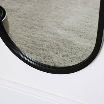 Large Black Oval Mirror 42cm x 156cm