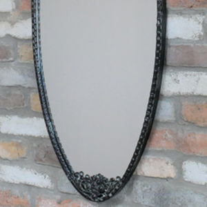 Large Black Oval Mirror