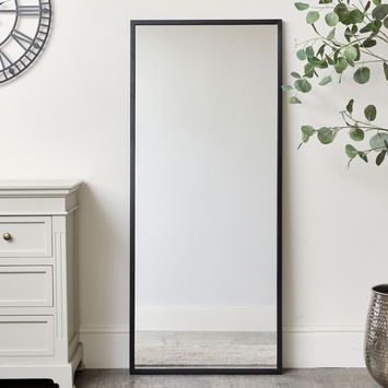 Large Black Rectangle Wall Mirror 60cm x 140cm