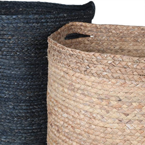 Large Black Rustic Laundry Storage Basket - 58cm