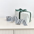 Large Black & White Checked Ribbon Garland - 270cm