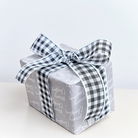 Large Black & White Checked Ribbon Garland - 270cm