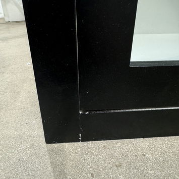 Large Black & White Glass Fronted Wall Cabinet 90cm x 70cm