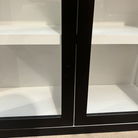 Large Black & White Glass Fronted Wall Cabinet 90cm x 70cm