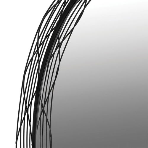 Large Black Wire Round Mirror