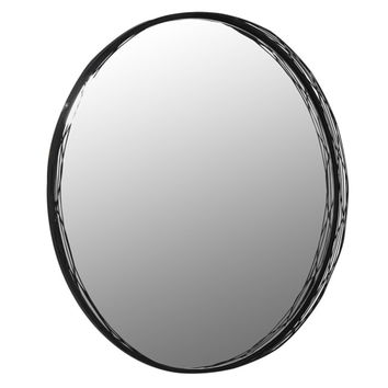 Large Black Wire Round Mirror