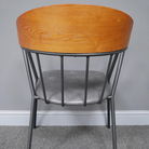 Large Black & Wooden Retro Inspired Dining Chair