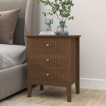 Large Chest of Drawers and Pair of Bedside Tables - Hales Dark Wood Range