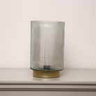 Large Clear Ribbed Glass Ambient Table Lamp