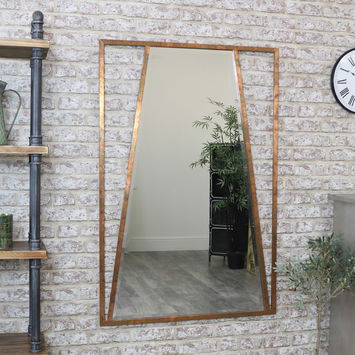 Large Copper Art Deco Wall Mirror 80cm x 120cm 