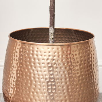 Large Copper Hammered Metal Planter